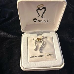Miracles Angel necklace with diamond accents